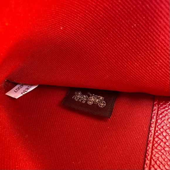 COACH❤️Large Christie Carry-All in Cardinal Red with Wallet & Scarf BUNDLE - Picture 14 of 15